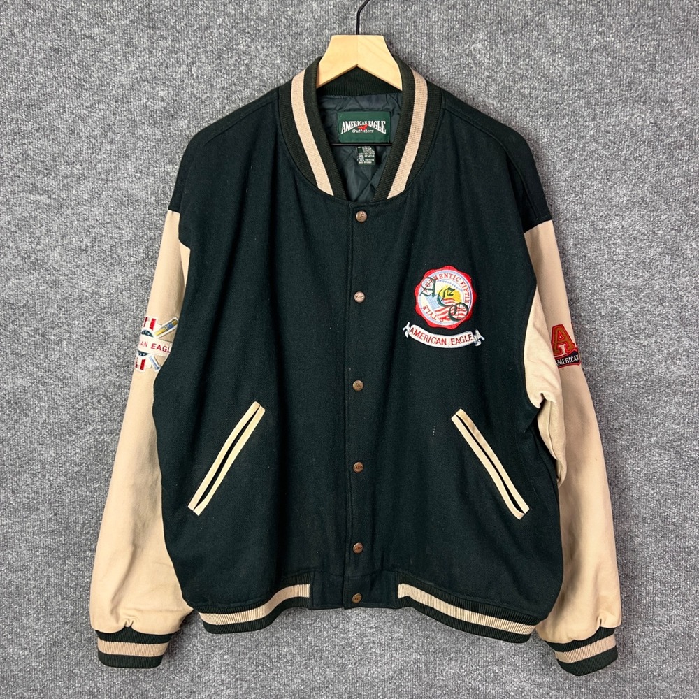 Vintage‎ American Eagle Outfitters Varsity Jacket Embroidered Mens Wool Large